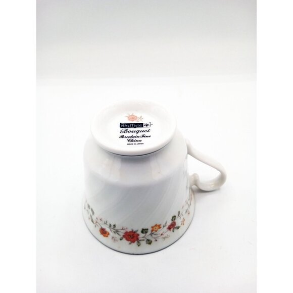 Teacup Sheffield Bouquet Fine China Footed Porcelain Japan 3.5 Inches Vintage - Picture 13 of 16